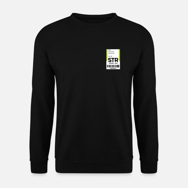 Flughafen Reise Etikett Aufkleber Stuttgart STR - Unisex Pullover - Schwarz