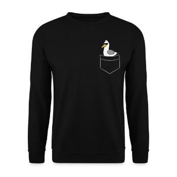 Mouette - Dans la poche de poitrine / poche de chemise - Sweat-shirt Unisexe - noir - Devant - Alina (178cm) & Michal (187cm)