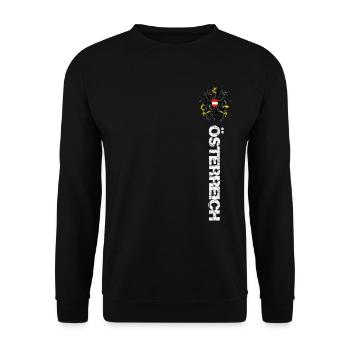 Österreich Retro Style - Unisex Pullover - Schwarz - Vorne - Alina (178cm) & Michal (187cm)