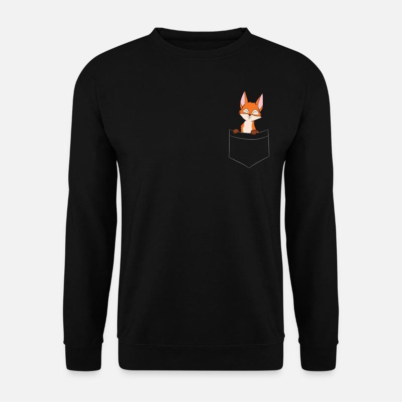 Fuchs - In Brusttasche / Hemdtasche - Unisex Pullover - Schwarz