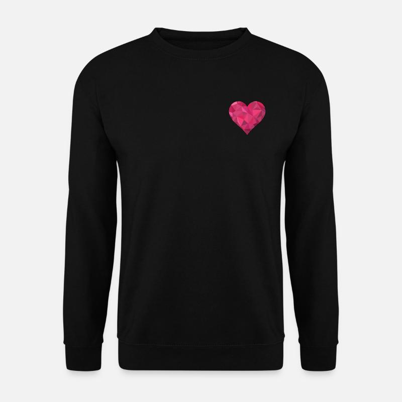 Herz Polygon Liebe Paare JGA Hochzeit Symbol rot - Unisex Pullover - Schwarz