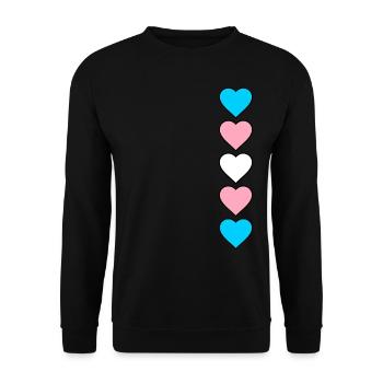 Trans Herzen transsexuell trans* Herz Transgender - Unisex Pullover - Schwarz - Vorne - Alina (178cm) & Michal (187cm)