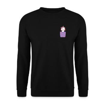 Licorne dans la poche de poitrine - Sweat-shirt Unisexe - noir - Devant - Alina (178cm) & Michal (187cm)