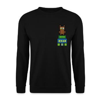 Brownbear in Retrostyle - Unisex Sweatshirt - black - Front - Alina (178cm) & Michal (187cm)