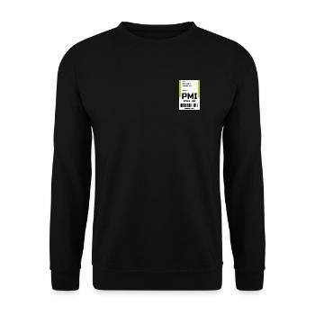 Flughafen Reise Etikett Aufkleber Mallorca PMI - Unisex Pullover - Schwarz - Vorne - Alina (178cm) & Michal (187cm)