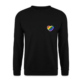 Fahne homosexuell herz - Unisex Pullover - Schwarz - Vorne - Alina (178cm) & Michal (187cm)