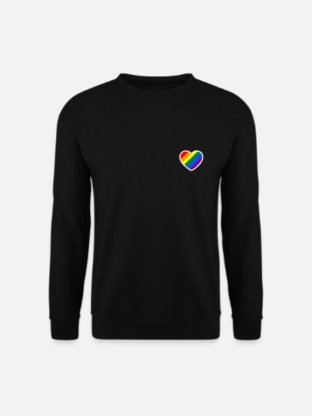 Drapeau gay de coeur - Sweat-shirt Unisexe - noir