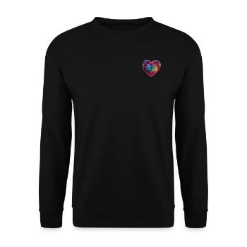 Herz für Kunstliebhaber - Unisex Pullover - Schwarz - Vorne - Alina (178cm) & Michal (187cm)