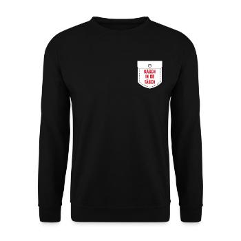 Käsch in de Täsch lustige kölsche Sprüche Köln - Unisex Pullover - Schwarz - Vorne - Alina (178cm) & Michal (187cm)