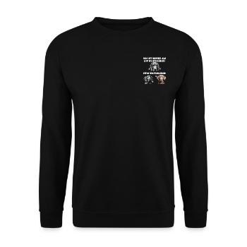 Was ist besser als ein Weimaraner zwei Weimaraner - Unisex Pullover - Schwarz - Vorne - Alina (178cm) & Michal (187cm)