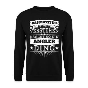 Angler Ding - Unisex Pullover - Schwarz - Vorne - Alina (178cm) & Michal (187cm)