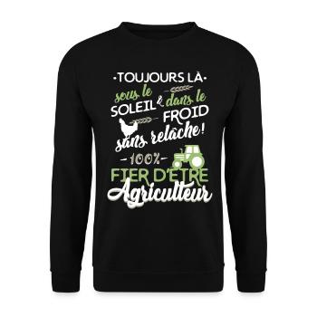 Fier d'être d'Agriculteur - Sweat-shirt Unisexe - noir - Devant - Alina (178cm) & Michal (187cm)
