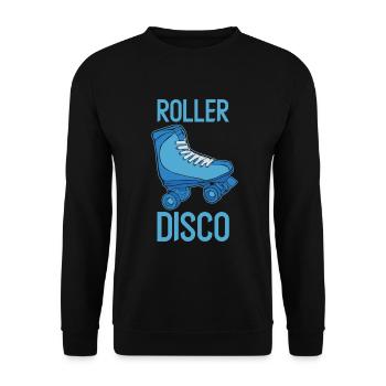 Roller Disco - Rollschuh Old school Nostalgie - Unisex Pullover - Schwarz - Vorne - Alina (178cm) & Michal (187cm)