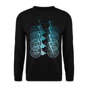 Vélo cycliste vélo vélo roue cadeau - Sweat-shirt Unisexe - noir - Devant - Alina (178cm) & Michal (187cm)