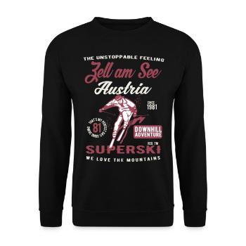 Zell am See Austria Snowboard Ski Extreme Sport - Unisex Pullover - Schwarz - Vorne - Alina (178cm) & Michal (187cm)
