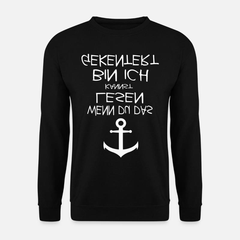 Segeln Segler Geschenk Anker Segelboot Segel - Unisex Pullover - Schwarz