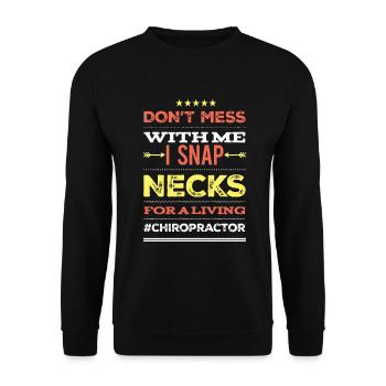 Idée de cadeau chiropracteur drôle disant physio - Sweat-shirt Unisexe - noir - Devant - Alina (178cm) & Michal (187cm)