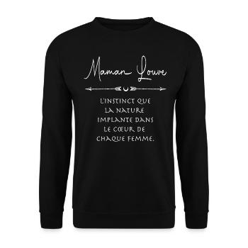 maman louve mère fille famille amour loup - Sweat-shirt Unisexe - noir - Devant - Alina (178cm) & Michal (187cm)