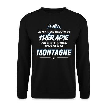 Montagne et thérapie - Sweat-shirt Unisexe - noir - Devant - Alina (178cm) & Michal (187cm)