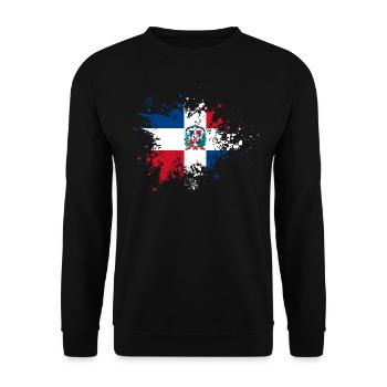 République dominicaine drapeau éclaboussures de peinture blob - Sweat-shirt Unisexe - noir - Devant - Alina (178cm) & Michal (187cm)