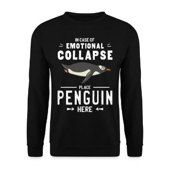 Place Penguin Here Zoo Antarctica Penguin Lover - Unisex Sweatshirt - black - Front - Alina (178cm) & Michal (187cm)