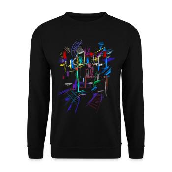 Architecture Pattern - Unisex Sweatshirt - black - Front - Alina (178cm) & Michal (187cm)