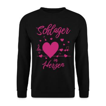 Schlager im Herzen - Unisex Pullover - Schwarz - Vorne - Alina (178cm) & Michal (187cm)