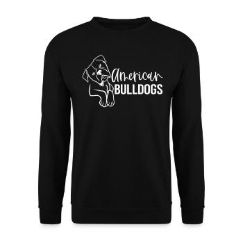 AMERICAN BULLDOG DOGS LOVE BULLDOG MOTIFS - Unisex Sweatshirt - black - Front - Alina (178cm) & Michal (187cm)