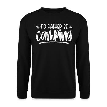 CAMPING MOUNTAIN HIKING FOREST CAMP TENT SAYINGS MOTIF - Unisex Sweatshirt - black - Front - Alina (178cm) & Michal (187cm)