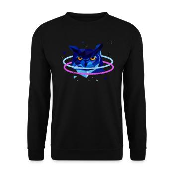 HIBOU GRAND-DUC HIBOU HIBOU 90s 80s MOTIFS NÉON CADEAU - Sweat-shirt Unisexe - noir - Devant - Alina (178cm) & Michal (187cm)