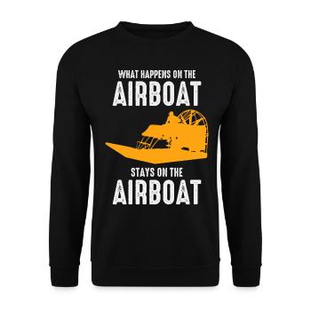 Airboat Fanboat Airboating Planeboat Swamp boat - Unisex Sweatshirt - black - Front - Alina (178cm) & Michal (187cm)