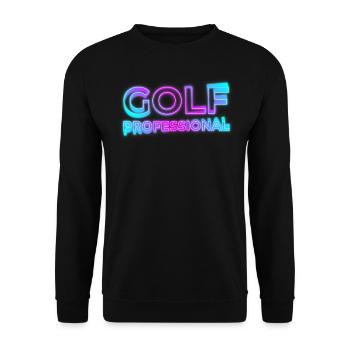GOLF PROFESSIONNEL PRO NEON RETRO 90s 80s PROETTE MOTIFS - Sweat-shirt Unisexe - noir - Devant - Alina (178cm) & Michal (187cm)