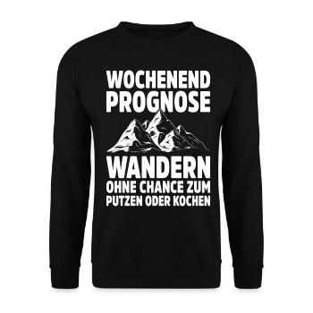 Wandern Geschenkidee Wanderer Berge Trekking - Unisex Pullover - Schwarz - Vorne - Alina (178cm) & Michal (187cm)
