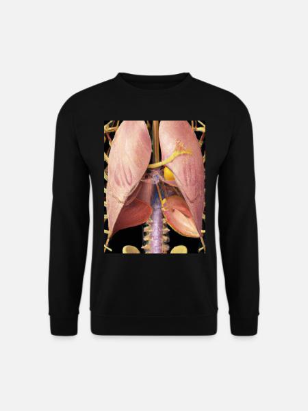 Menschliche Brust mit Organen - Unisex Pullover - Schwarz