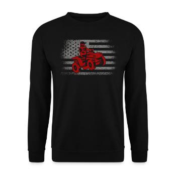 Chauffeur VTT USA Quad Quad Quad Bike Quad Bike - Sweat-shirt Unisexe - noir - Devant - Alina (178cm) & Michal (187cm)