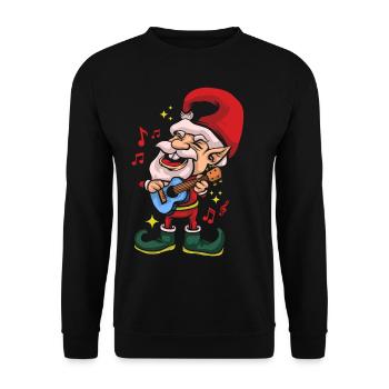 Ugly Christmas Sweater Tshirt Weihnachten Elf - Unisex Pullover - Schwarz - Vorne - Alina (178cm) & Michal (187cm)
