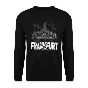 Frankfurt Germany City Skyline Grunge Splash - Unisex Sweatshirt - black - Front - Alina (178cm) & Michal (187cm)