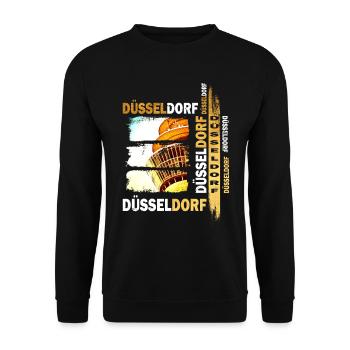 Dusseldorf Skyline Gold Allemagne Ville Grunge - Sweat-shirt Unisexe - noir - Devant - Alina (178cm) & Michal (187cm)