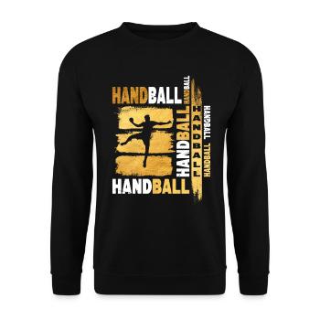 Handball Gold Handball Joueur Grunge Fan - Sweat-shirt Unisexe - noir - Devant - Alina (178cm) & Michal (187cm)