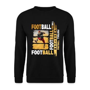 Joueur de football américain Gold Vintage Retro Sport - Sweat-shirt Unisexe - noir - Devant - Alina (178cm) & Michal (187cm)