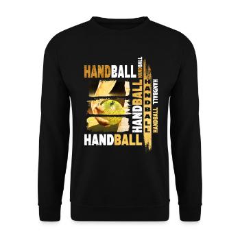 Handball Gold Handball Player Grunge Fan Team - Sweat-shirt Unisexe - noir - Devant - Alina (178cm) & Michal (187cm)
