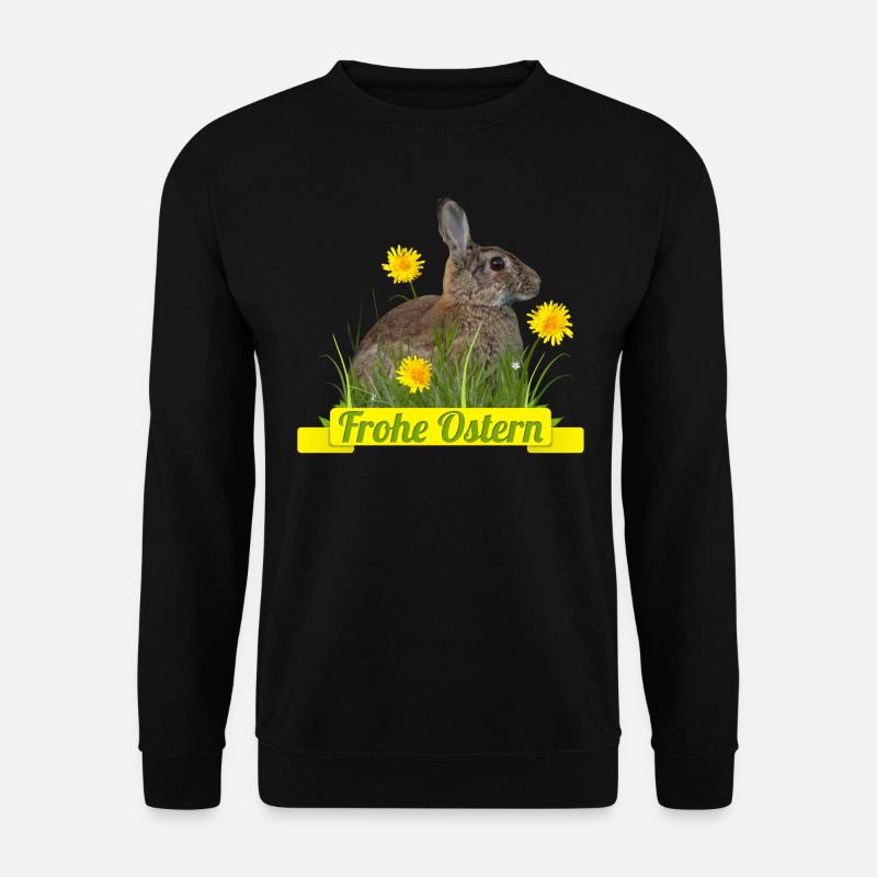 Frohe Ostern Osterhase - Unisex Pullover - Schwarz