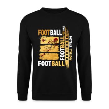 Joueur de football américain Gold Vintage Retro Sport - Sweat-shirt Unisexe - noir - Devant - Alina (178cm) & Michal (187cm)