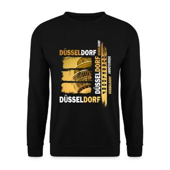 Dusseldorf Skyline Gold Allemagne Ville Grunge - Sweat-shirt Unisexe - noir - Devant - Alina (178cm) & Michal (187cm)