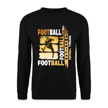 Joueur de football américain Gold Vintage Retro Sport - Sweat-shirt Unisexe - noir - Devant - Alina (178cm) & Michal (187cm)