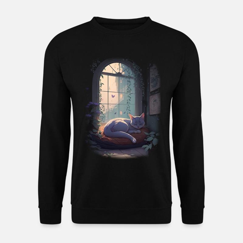 Sleeping Cat - Unisex Sweatshirt - black