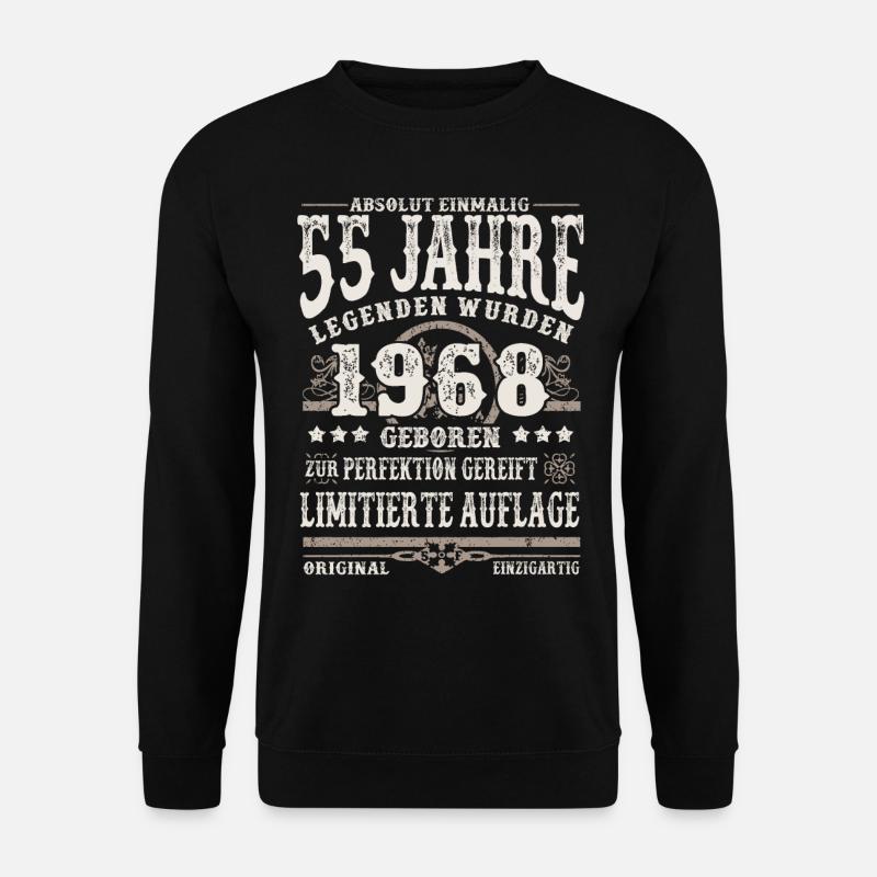 55 Jahre alt - Vintage Retro Geburtstag 1968 - Unisex Pullover - Schwarz