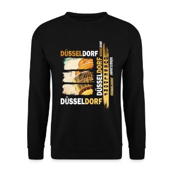 Düsseldorf Skyline Gold Allemagne City Grunge - Sweat-shirt Unisexe - noir - Devant - Alina (178cm) & Michal (187cm)
