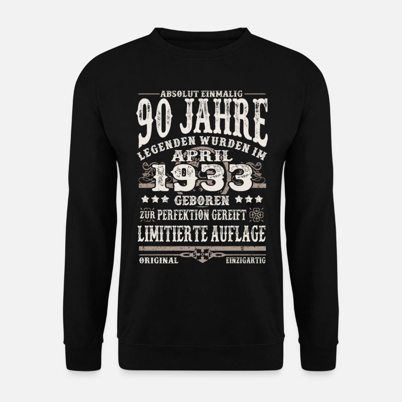 Legenden wurden im April 1933 geboren 90 Jahre alt - Unisex Pullover - Schwarz