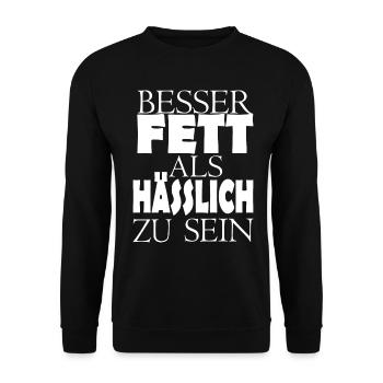 Besser Fett als Hässlich zu sein - Unisex Pullover - Schwarz - Vorne - Alina (178cm) & Michal (187cm)